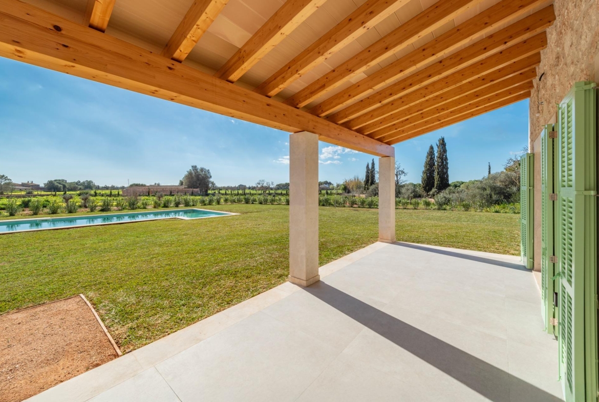 Vista exterior con piscina 4 de casa de campo