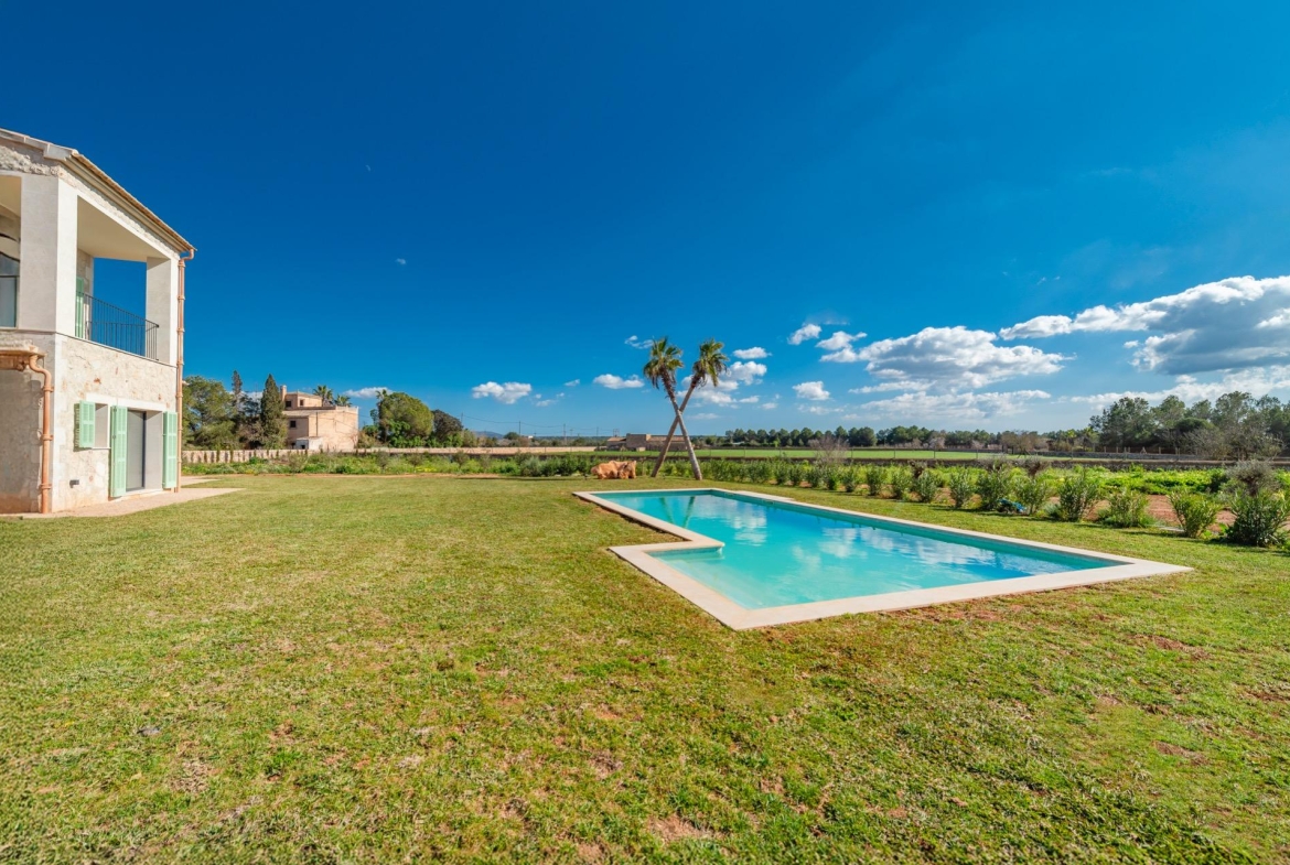 Vista exterior con piscina 3 de casa de campo